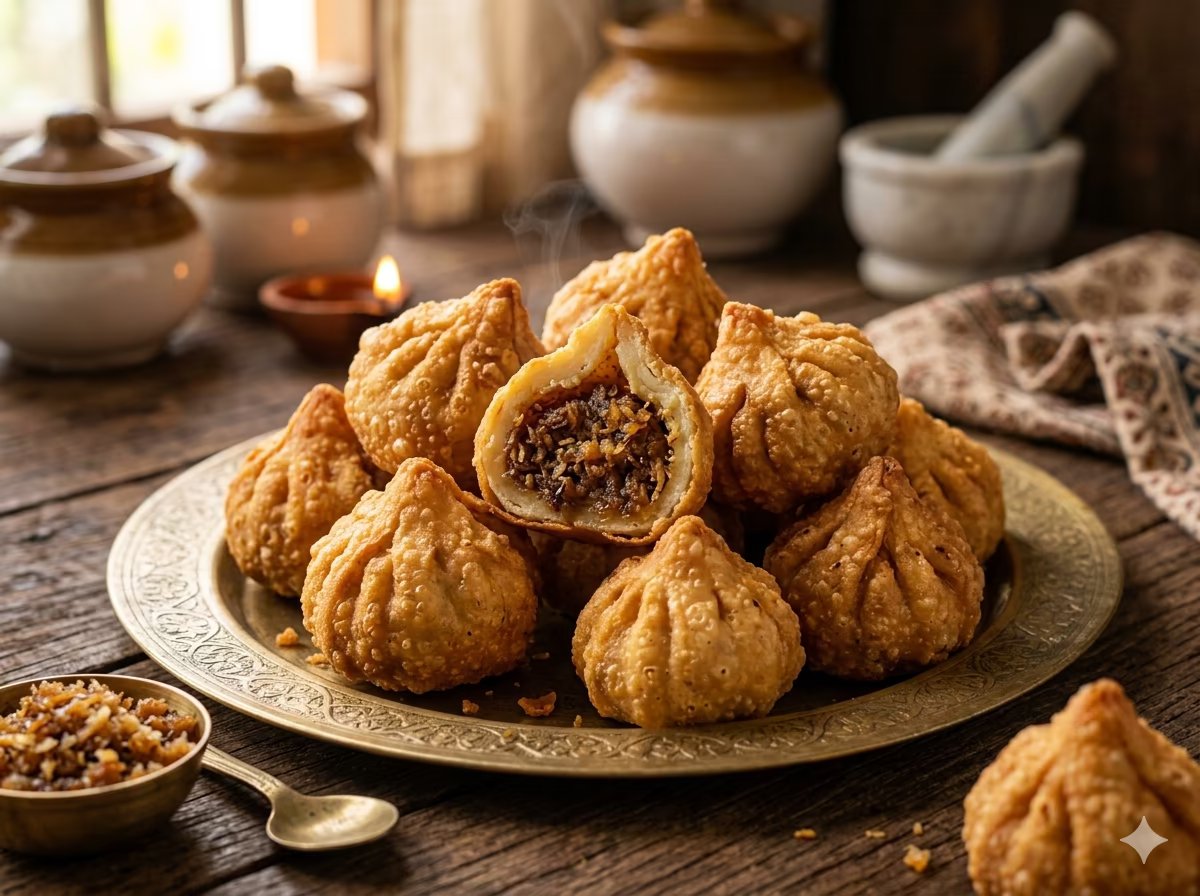 Fried Modak golden crispy